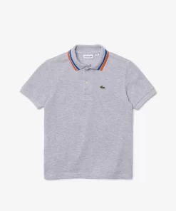 Lacoste Boy Clothing-Boys' Tricolour Collar Cotton Petit Pique Polo