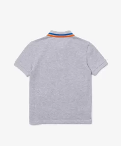 Lacoste Boy Clothing-Boys' Tricolour Collar Cotton Petit Pique Polo