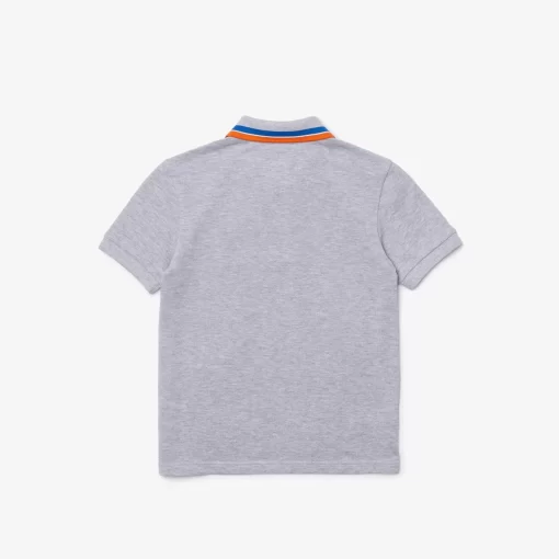 Lacoste Boy Clothing-Boys' Tricolour Collar Cotton Petit Pique Polo