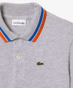 Lacoste Boy Clothing-Boys' Tricolour Collar Cotton Petit Pique Polo