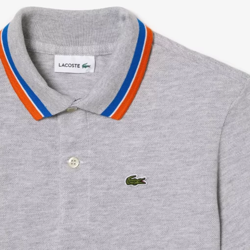 Lacoste Boy Clothing-Boys' Tricolour Collar Cotton Petit Pique Polo