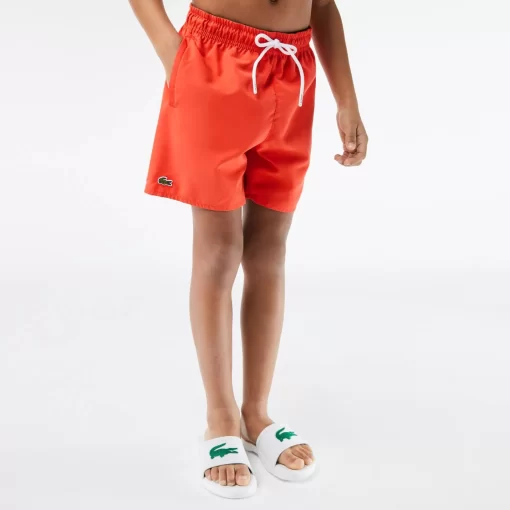 Lacoste Boy Clothing-Boys' Quick-Dry Solid Swim Shorts