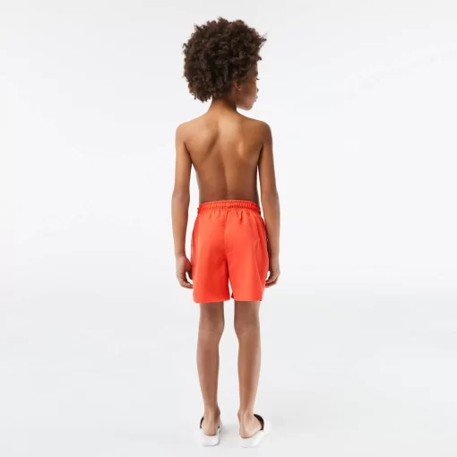 Lacoste Boy Clothing-Boys' Quick-Dry Solid Swim Shorts