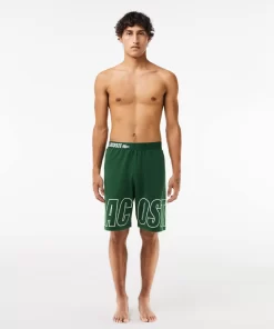 Lacoste Underwear & Lounge Wear-Branded Fleece Lounge Shorts