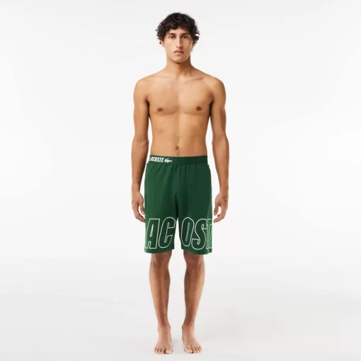 Lacoste Underwear & Lounge Wear-Branded Fleece Lounge Shorts