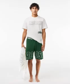 Lacoste Underwear & Lounge Wear-Branded Fleece Lounge Shorts