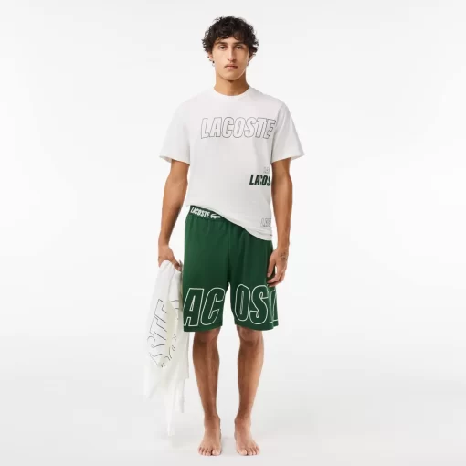 Lacoste Underwear & Lounge Wear-Branded Fleece Lounge Shorts