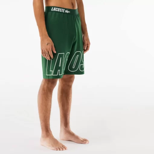 Lacoste Underwear & Lounge Wear-Branded Fleece Lounge Shorts