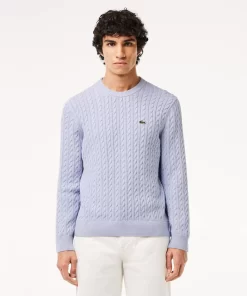 Lacoste Knitwear-Cable Knit Cotton Sweater