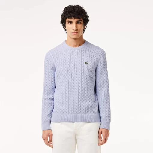 Lacoste Knitwear-Cable Knit Cotton Sweater