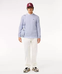 Lacoste Knitwear-Cable Knit Cotton Sweater