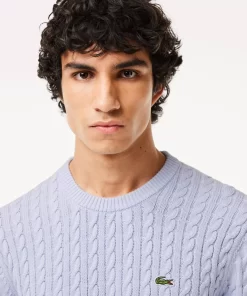 Lacoste Knitwear-Cable Knit Cotton Sweater