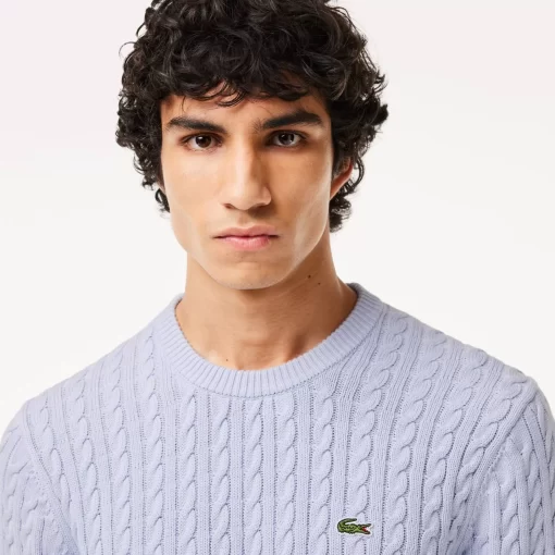 Lacoste Knitwear-Cable Knit Cotton Sweater