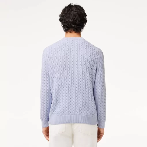 Lacoste Knitwear-Cable Knit Cotton Sweater