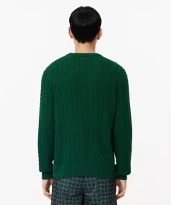 Lacoste Knitwear-Cable Knit Cotton Sweater