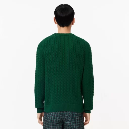 Lacoste Knitwear-Cable Knit Cotton Sweater