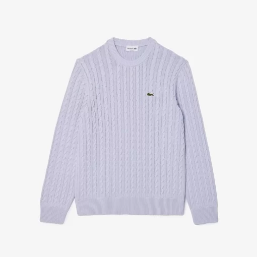 Lacoste Knitwear-Cable Knit Cotton Sweater