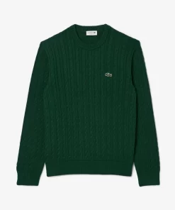 Lacoste Knitwear-Cable Knit Cotton Sweater