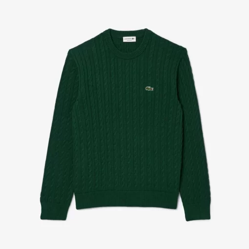 Lacoste Knitwear-Cable Knit Cotton Sweater