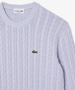 Lacoste Knitwear-Cable Knit Cotton Sweater