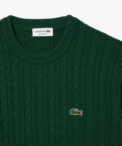 Lacoste Knitwear-Cable Knit Cotton Sweater