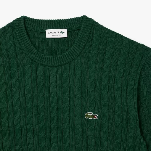 Lacoste Knitwear-Cable Knit Cotton Sweater