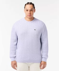 Lacoste Knitwear-Cable Knit Cotton Sweater