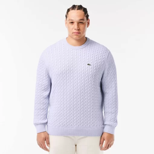 Lacoste Knitwear-Cable Knit Cotton Sweater