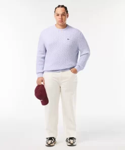 Lacoste Knitwear-Cable Knit Cotton Sweater