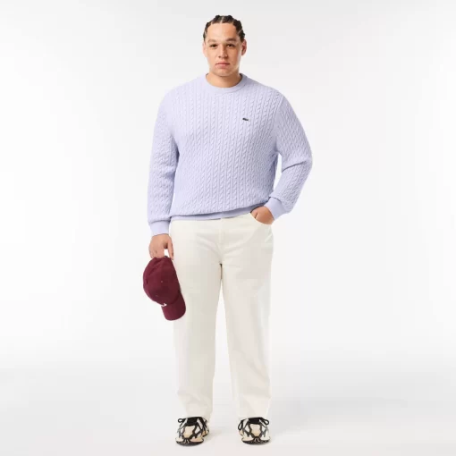 Lacoste Knitwear-Cable Knit Cotton Sweater