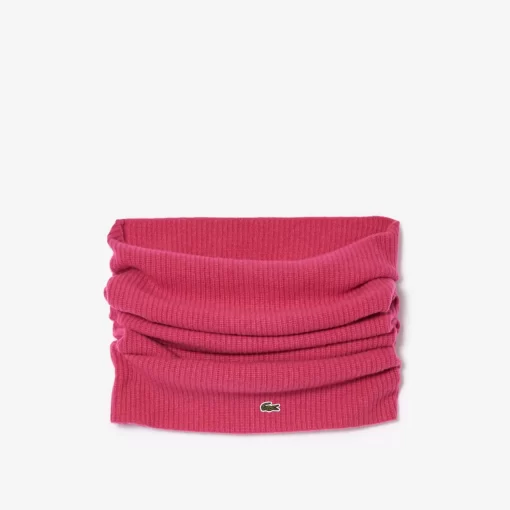 Lacoste Scarves & Stoles-Cashmere Ribbed Knit Infinity Scarf