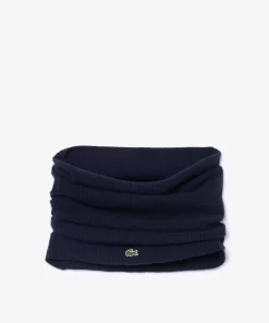 Lacoste Scarves & Stoles-Cashmere Ribbed Knit Infinity Scarf