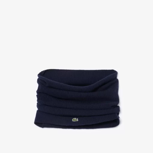 Lacoste Scarves & Stoles-Cashmere Ribbed Knit Infinity Scarf