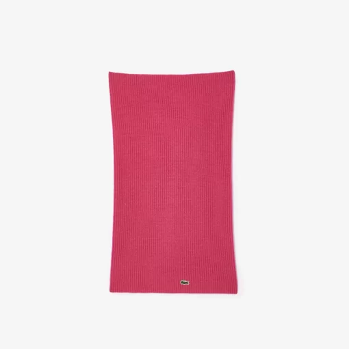 Lacoste Scarves & Stoles-Cashmere Ribbed Knit Infinity Scarf