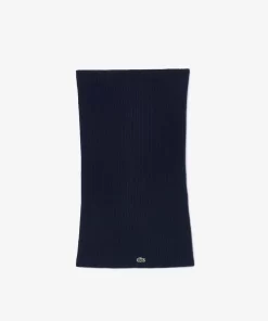 Lacoste Scarves & Stoles-Cashmere Ribbed Knit Infinity Scarf