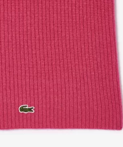 Lacoste Scarves & Stoles-Cashmere Ribbed Knit Infinity Scarf