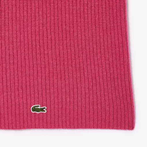 Lacoste Scarves & Stoles-Cashmere Ribbed Knit Infinity Scarf