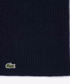 Lacoste Scarves & Stoles-Cashmere Ribbed Knit Infinity Scarf