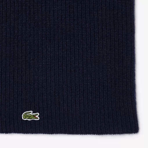 Lacoste Scarves & Stoles-Cashmere Ribbed Knit Infinity Scarf