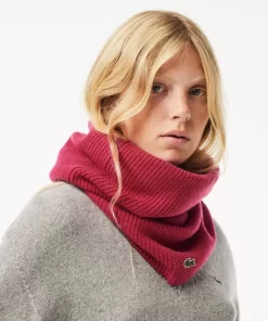 Lacoste Scarves & Stoles-Cashmere Ribbed Knit Infinity Scarf