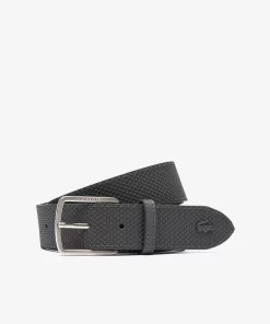 Lacoste Belts-Chantaco Men'S Engraved Buckle Texturised Leather Belt