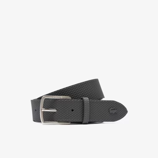 Lacoste Belts-Chantaco Men'S Engraved Buckle Texturised Leather Belt