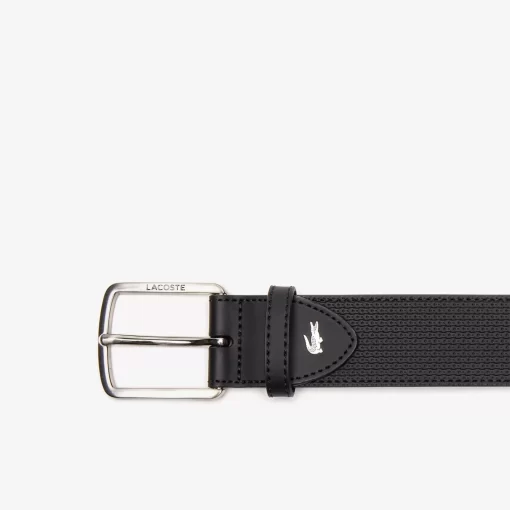 Lacoste Belts-Chantaco Men'S Engraved Buckle Texturised Leather Belt