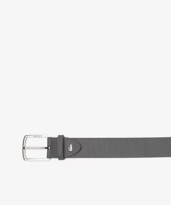 Lacoste Belts-Chantaco Men'S Engraved Buckle Texturised Leather Belt