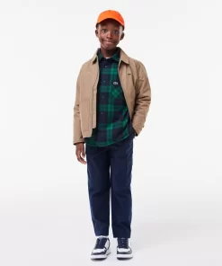 Lacoste Boy Clothing-Check Print Overshirt With Bust Pocket