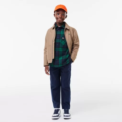 Lacoste Boy Clothing-Check Print Overshirt With Bust Pocket