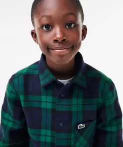 Lacoste Boy Clothing-Check Print Overshirt With Bust Pocket