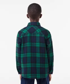 Lacoste Boy Clothing-Check Print Overshirt With Bust Pocket