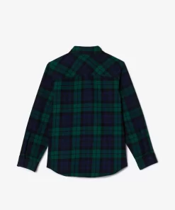 Lacoste Boy Clothing-Check Print Overshirt With Bust Pocket