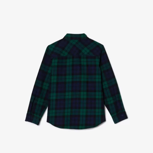 Lacoste Boy Clothing-Check Print Overshirt With Bust Pocket